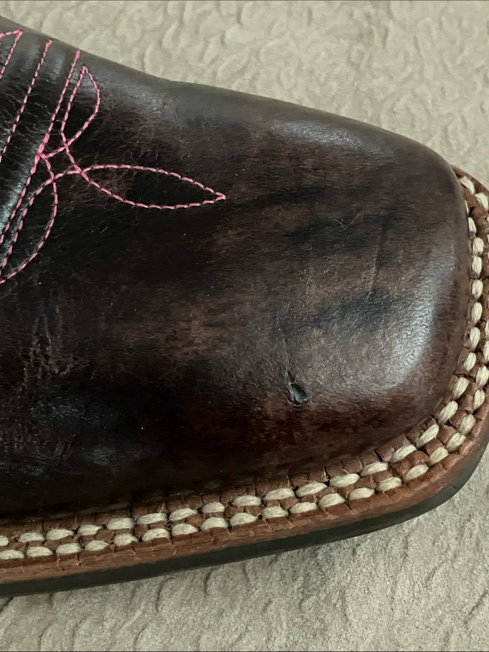 Ariat Crossfire Brown Pink Leather Square Toe Western Cowboy Boots Women's 10B - Picture 14 of 14